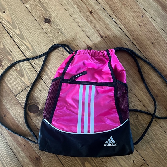 Hot pink Adidas drawstring backpack - Picture 1 of 1